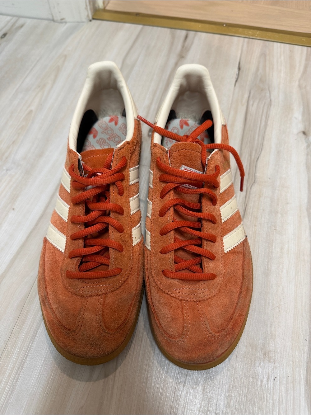 adidas Samba Suede Sneakers in Orange and Cream